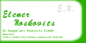 elemer moskovits business card