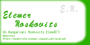 elemer moskovits business card